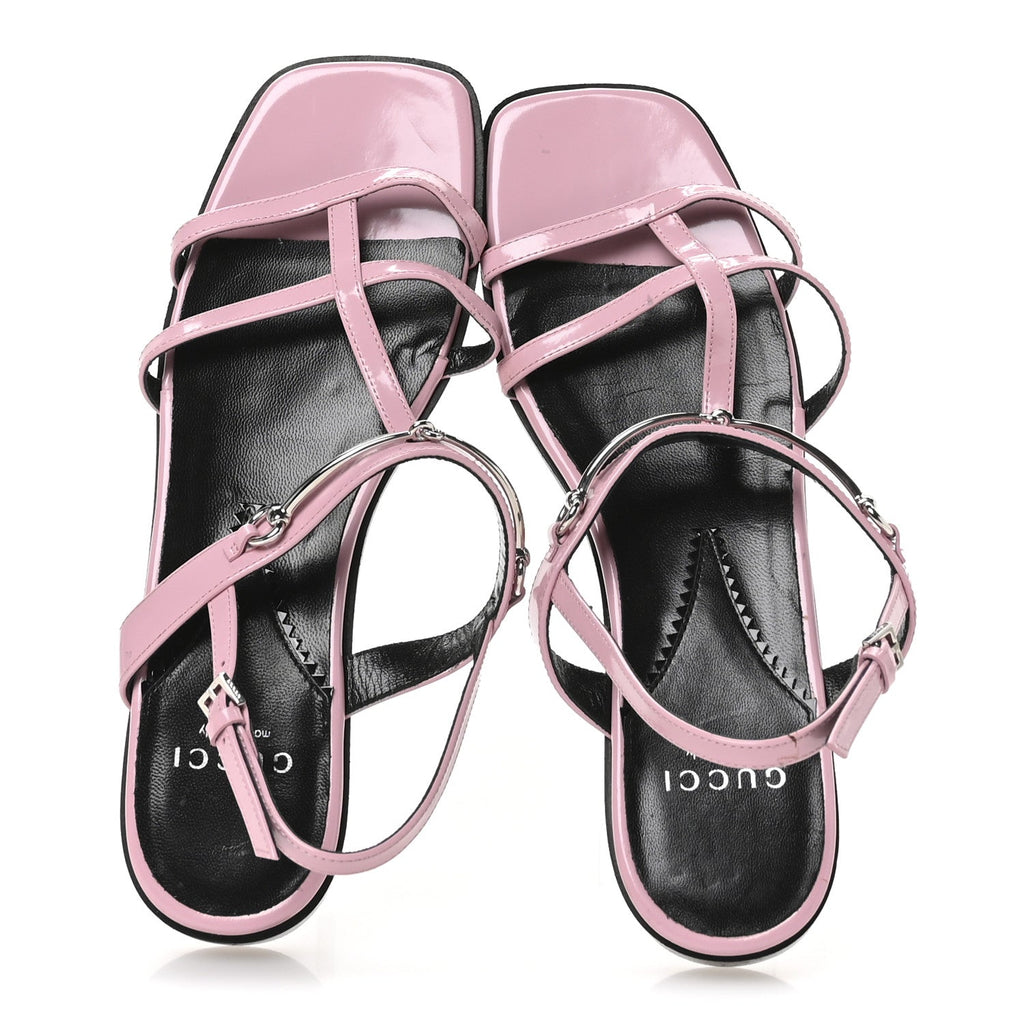 Gucci Calfskin Horsebit Divine Slingback Sandals 36 Pink