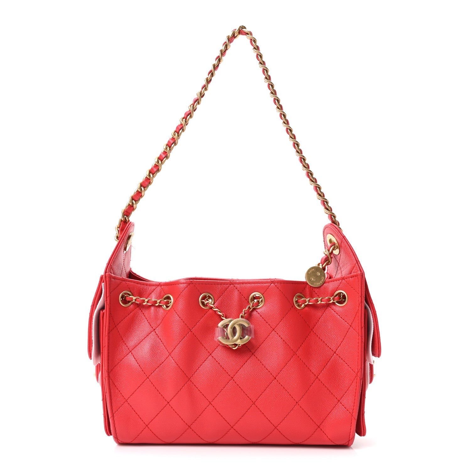 Chanel Caviar Quilted Mini Chanel 25 Handbag Dark Red