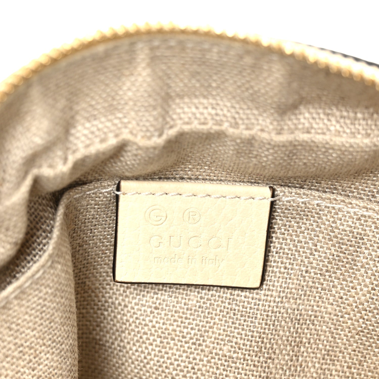 Gucci Monogram Dollar Calfskin Mini Bree Messenger Bag Beige Ebony Avoire