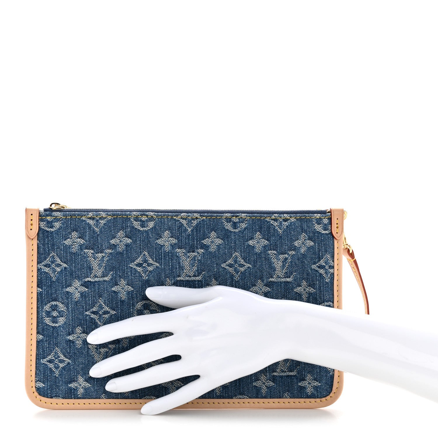 Louis Vuitton Denim Monogram Carryall MM Pochette Blue