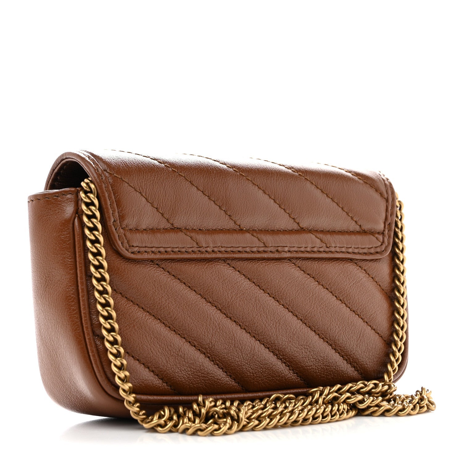 Gucci Azalea Calfskin Matelasse Diagonal Super Mini GG Marmont Shoulder Bag Cuir