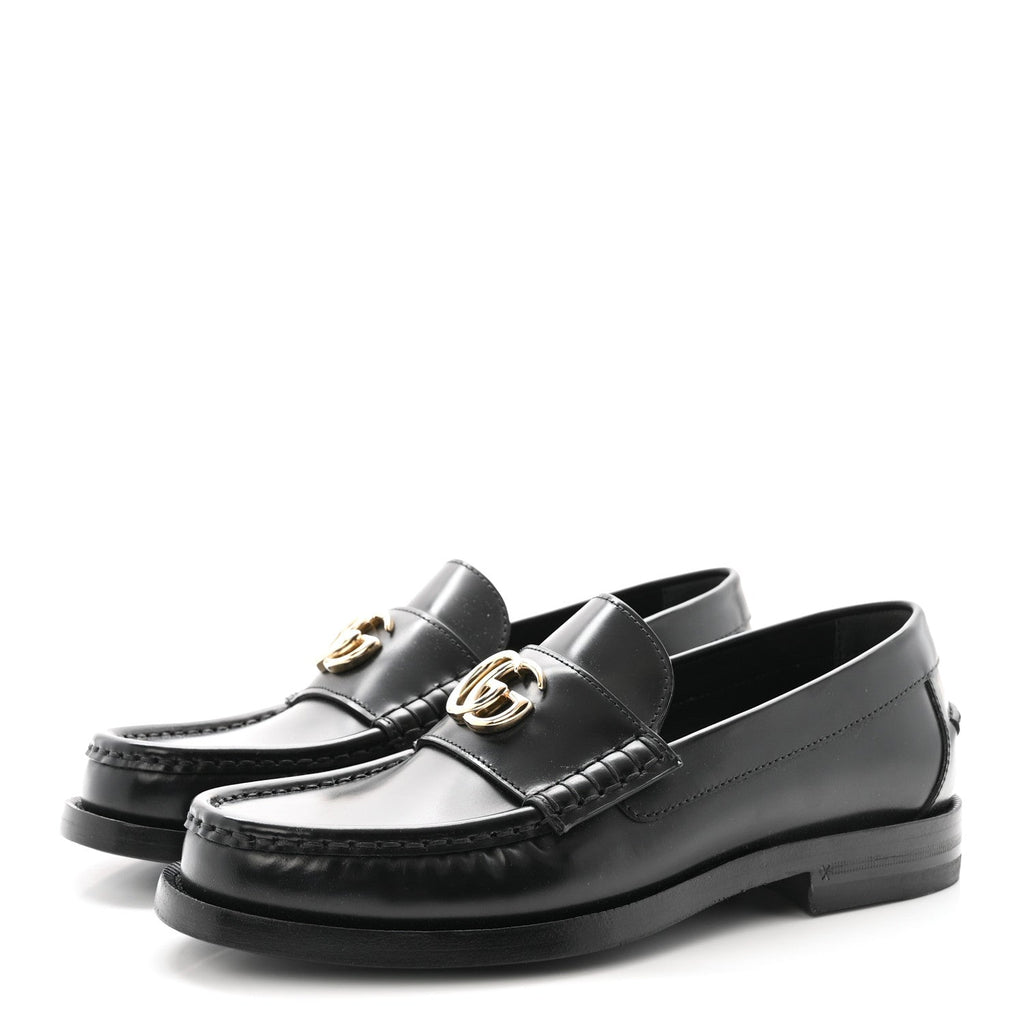 Gucci Calfskin Millennial Ribot Womens GG Loafers 36 Black