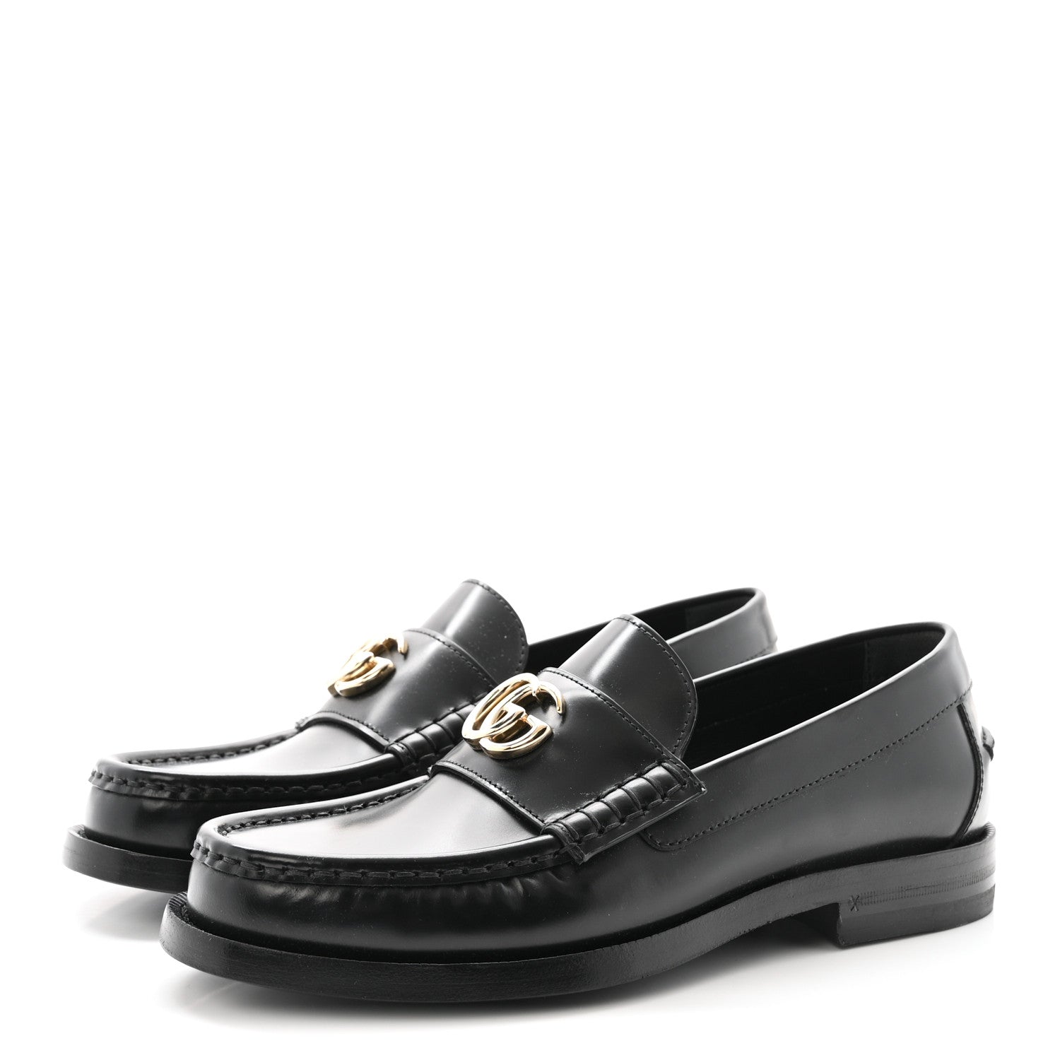 Gucci Calfskin Millennial Ribot Womens GG Loafers 36 Black