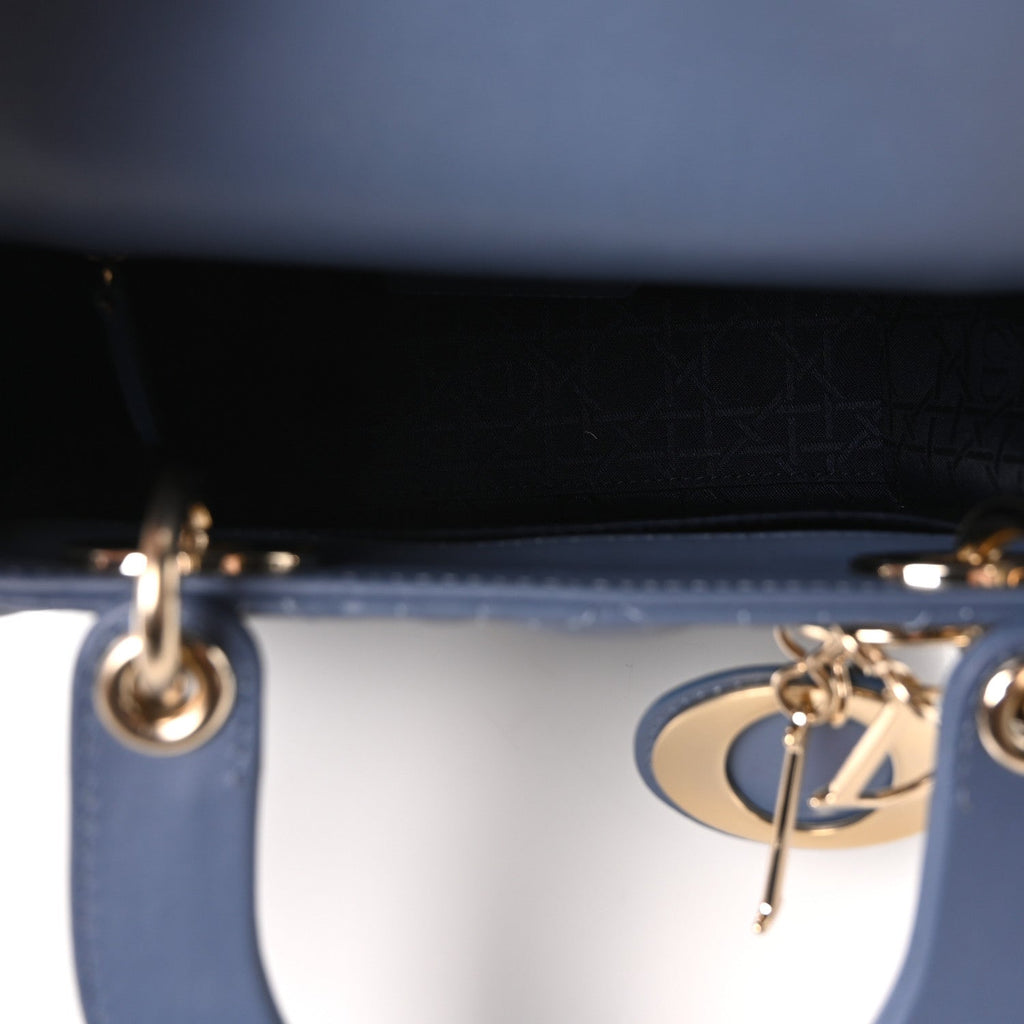 Christian Dior Lambskin Cannage Small My ABCDior Lady Dior Blue