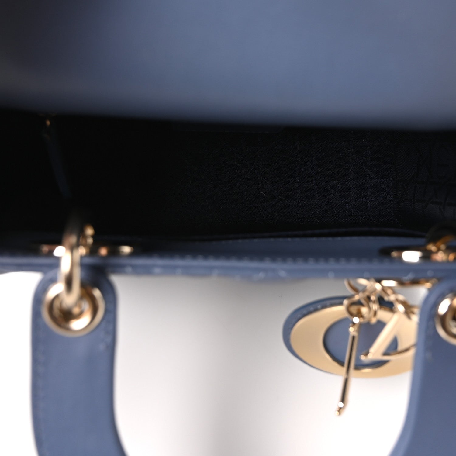 Christian Dior Lambskin Cannage Small My ABCDior Lady Dior Blue