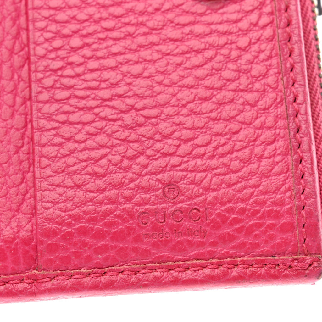 Gucci Dollar Calfskin GG Marmont Compact Wallet Box Pink