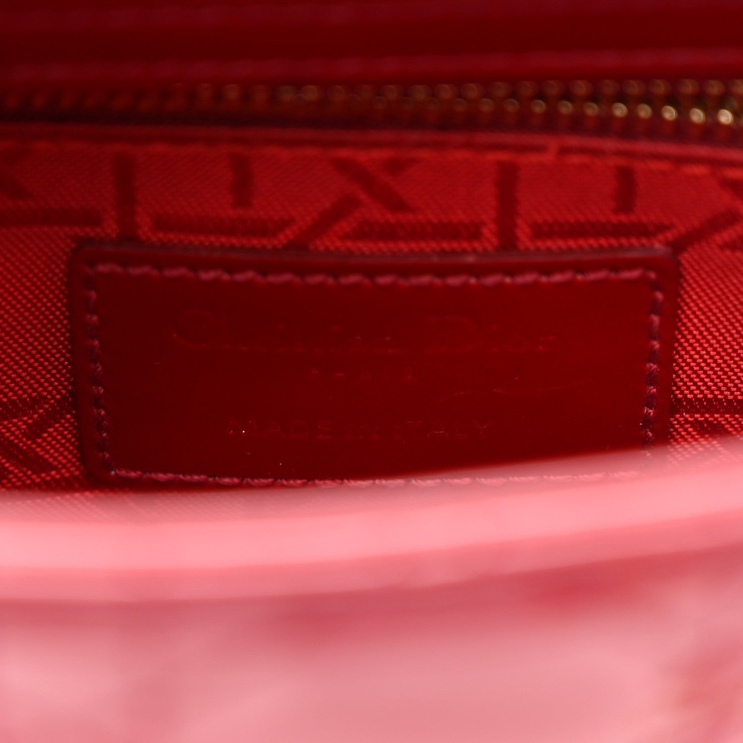 Christian Dior Patent Cannage Mini Lady Dior Red
