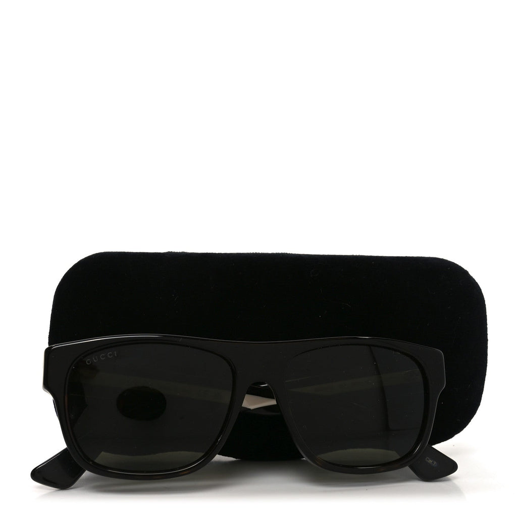 Gucci Acetate Square Frame Web Sunglasses GG0341S Tortoise