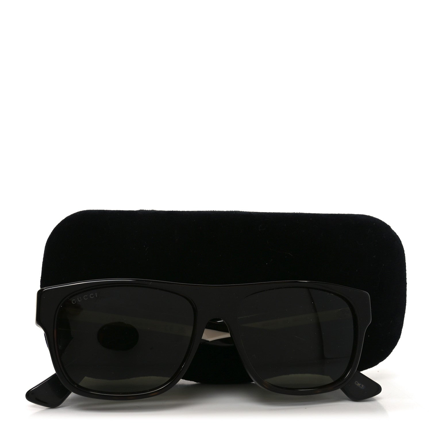 Gucci Acetate Square Frame Web Sunglasses GG0341S Tortoise