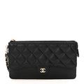 Chanel Caviar Quilted Classic Pouch With Handle Black