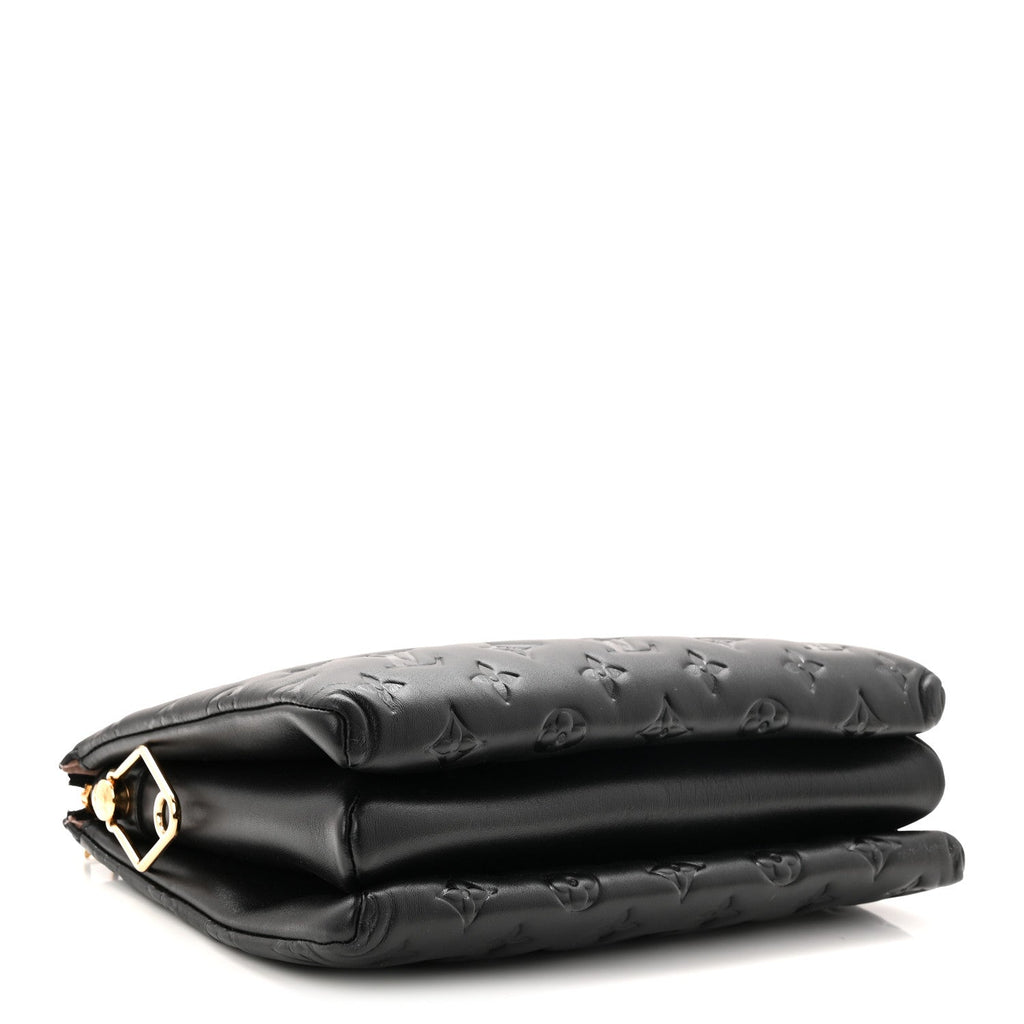Louis Vuitton Lambskin Embossed Monogram Coussin PM Black