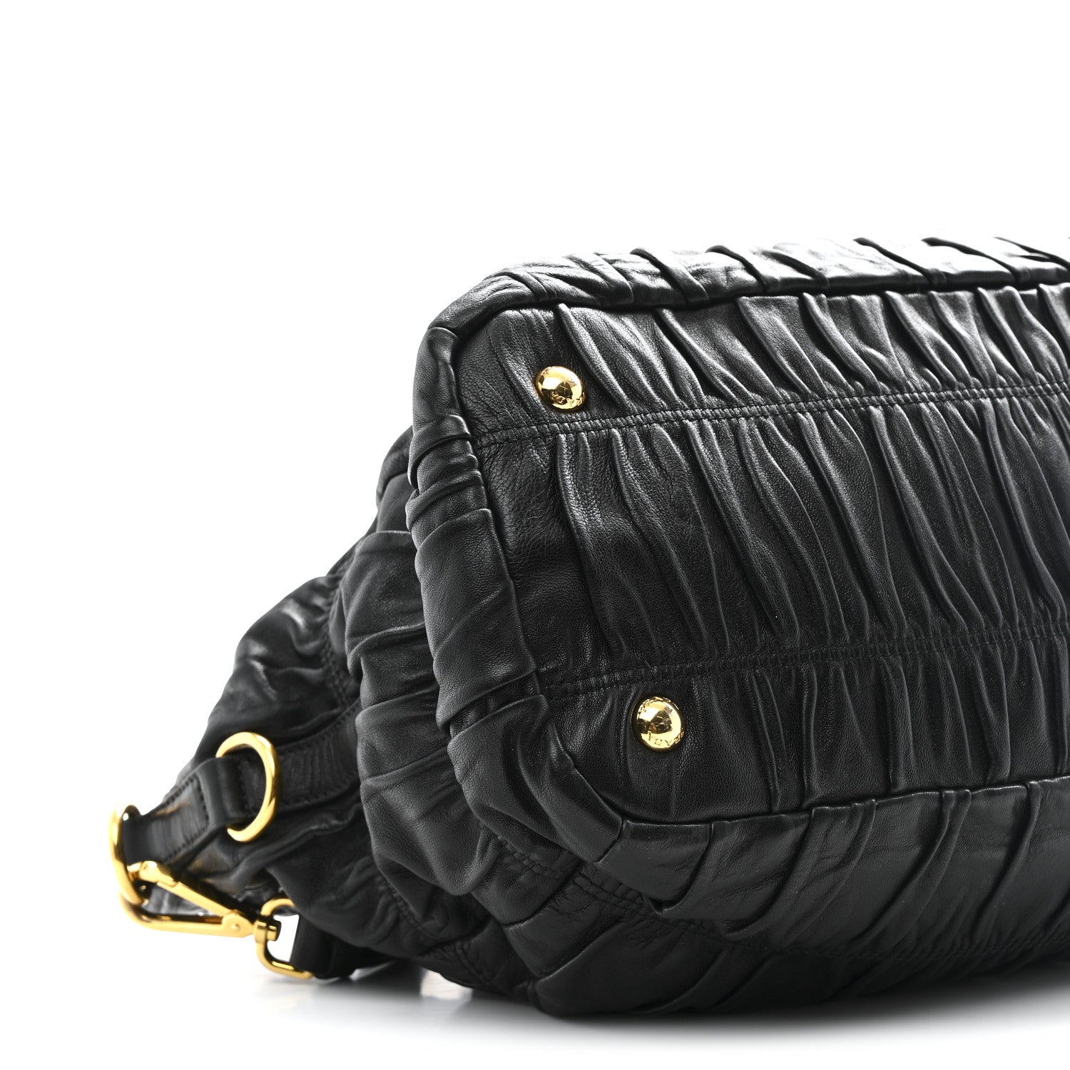 Prada Nappa Gaufre Top Handle Satchel Black