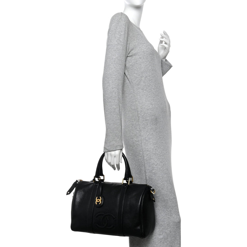 Chanel Caviar Timeless CC Duffel Bag Black