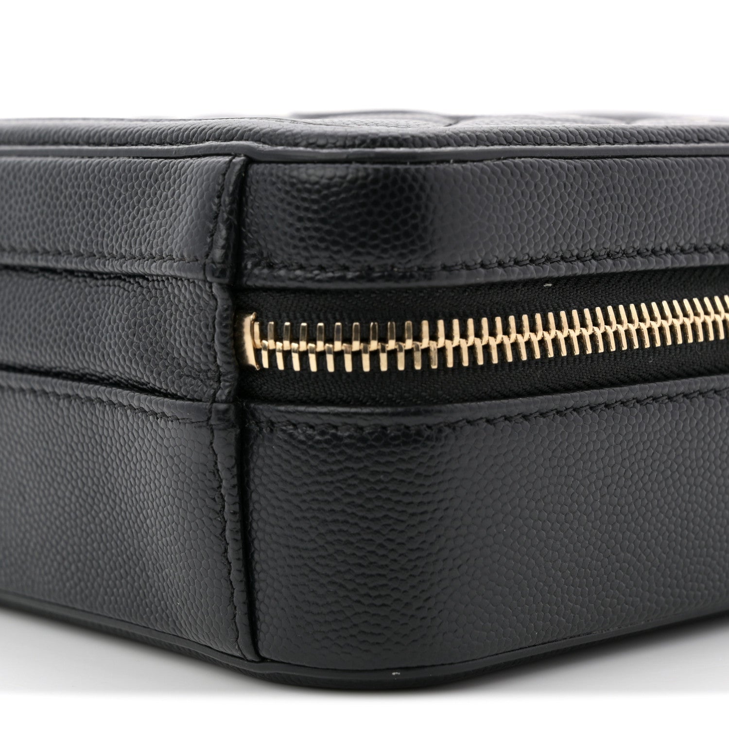 Chanel Caviar Quilted CC North South Filigree Vanity Case Black
