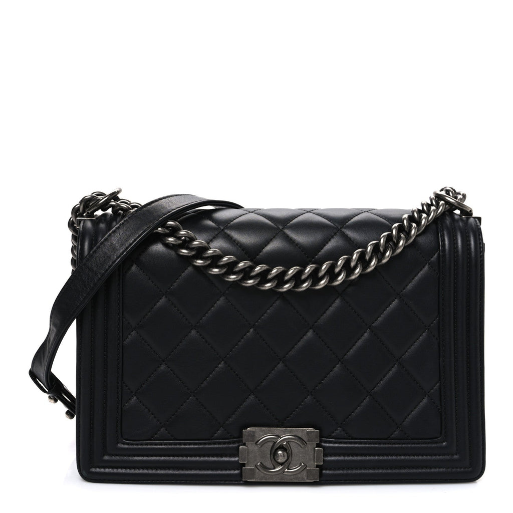 Chanel Lambskin Quilted New Medium Boy Flap Black