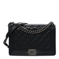 Chanel Lambskin Quilted New Medium Boy Flap Black
