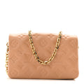 Louis Vuitton Lambskin Embossed Monogram Pochette Coussin Camel