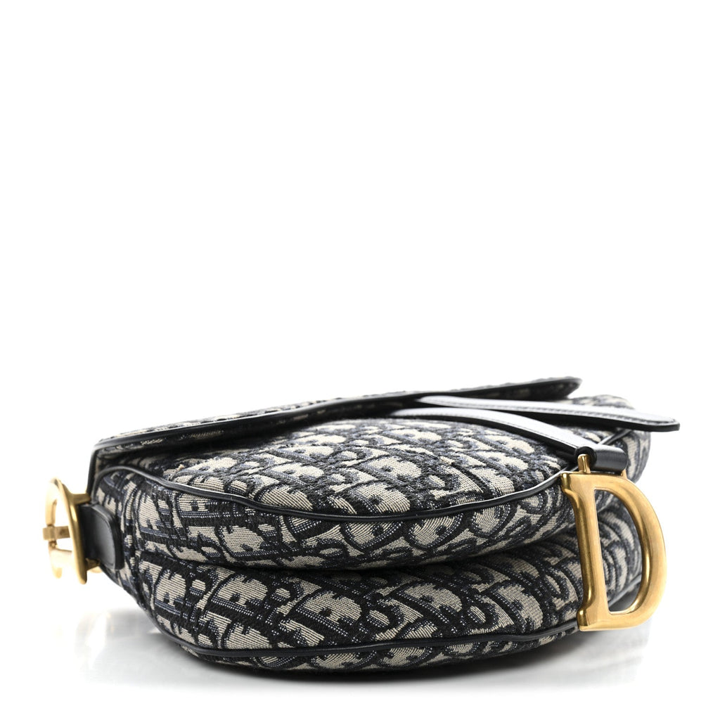 Christian Dior Oblique Saddle Bag Blue