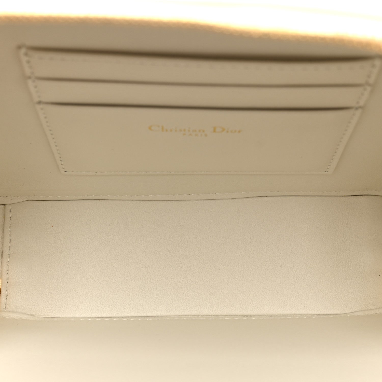 Christian Dior Calfskin Macrocannage Caro Box Bag Latte