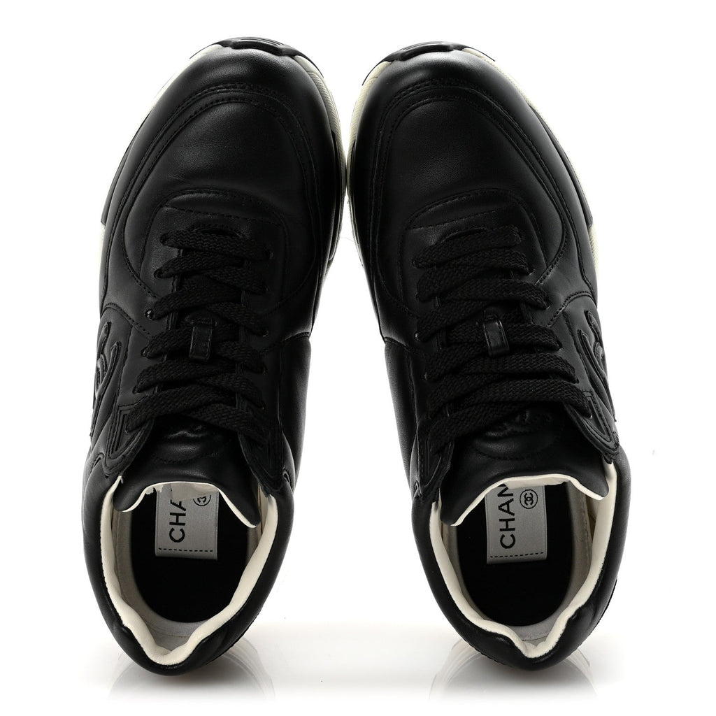 Calfskin CC Sneakers 36 Black