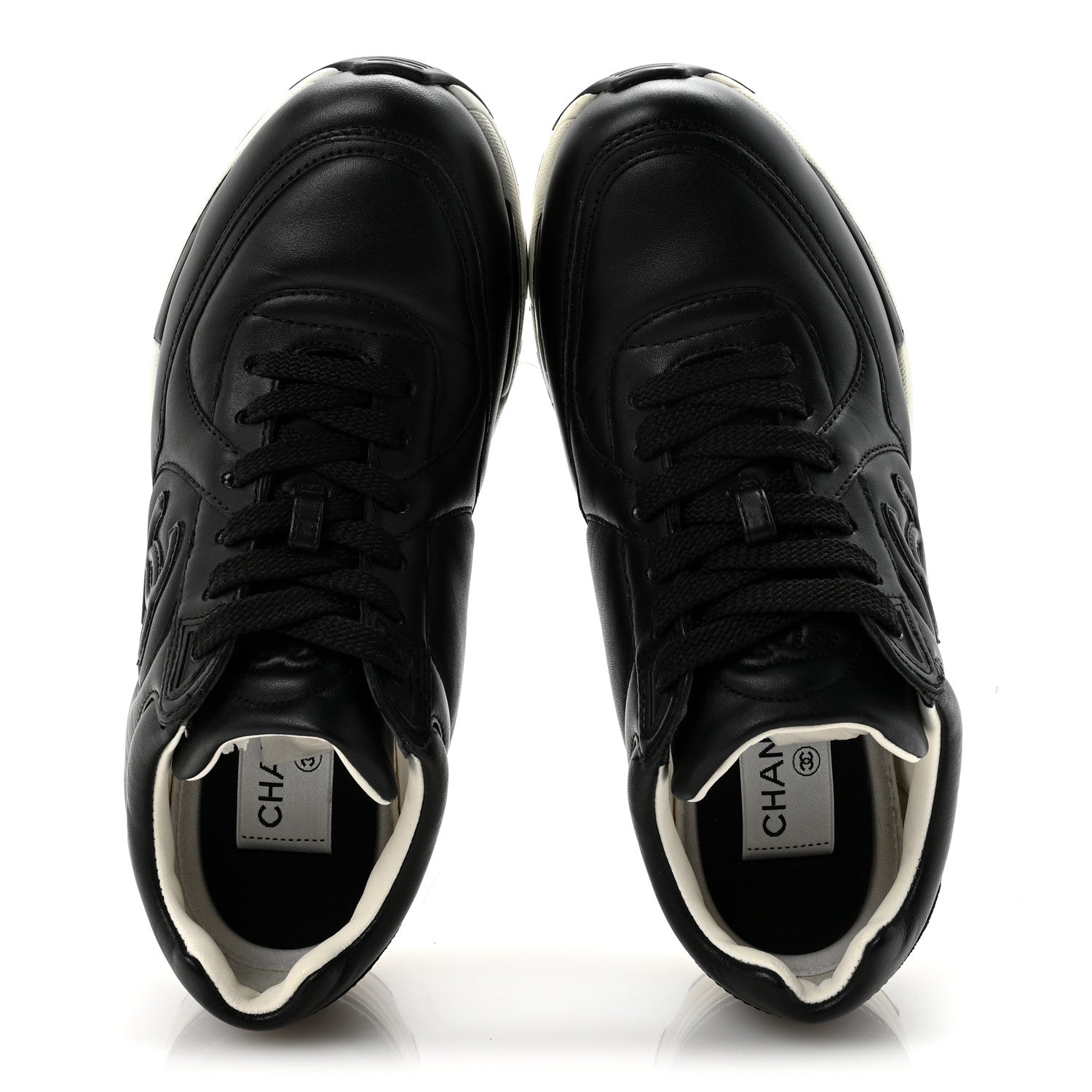Calfskin CC Sneakers 36 Black