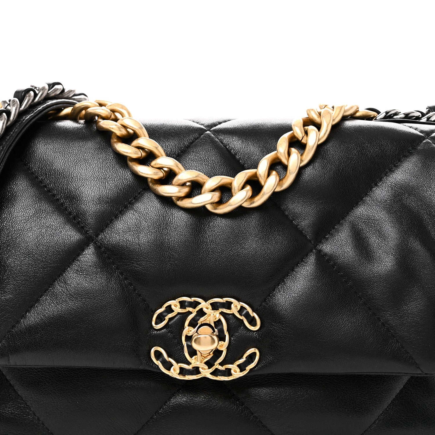 Chanel Lambskin Quilted Medium Chanel 19 Flap Black