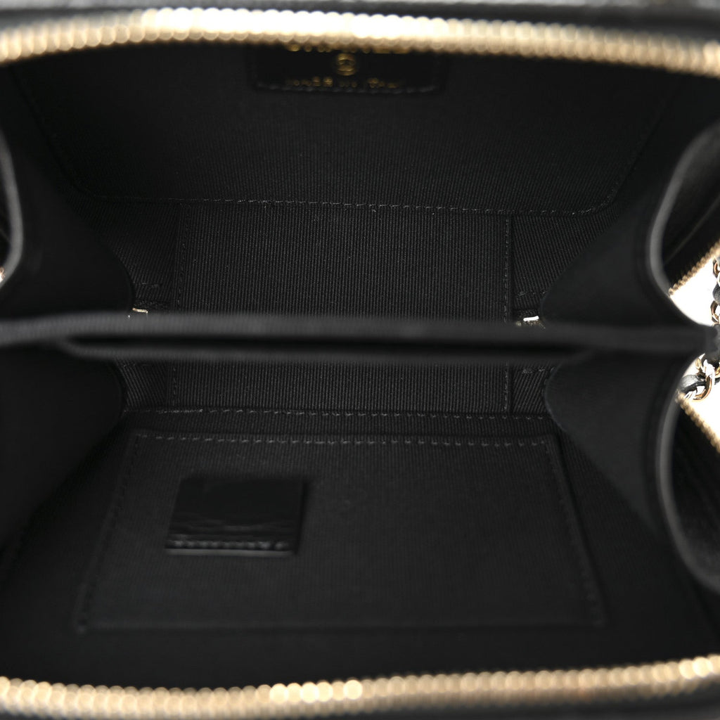 Chanel Caviar Quilted Small Top Handle Vanity Case Black