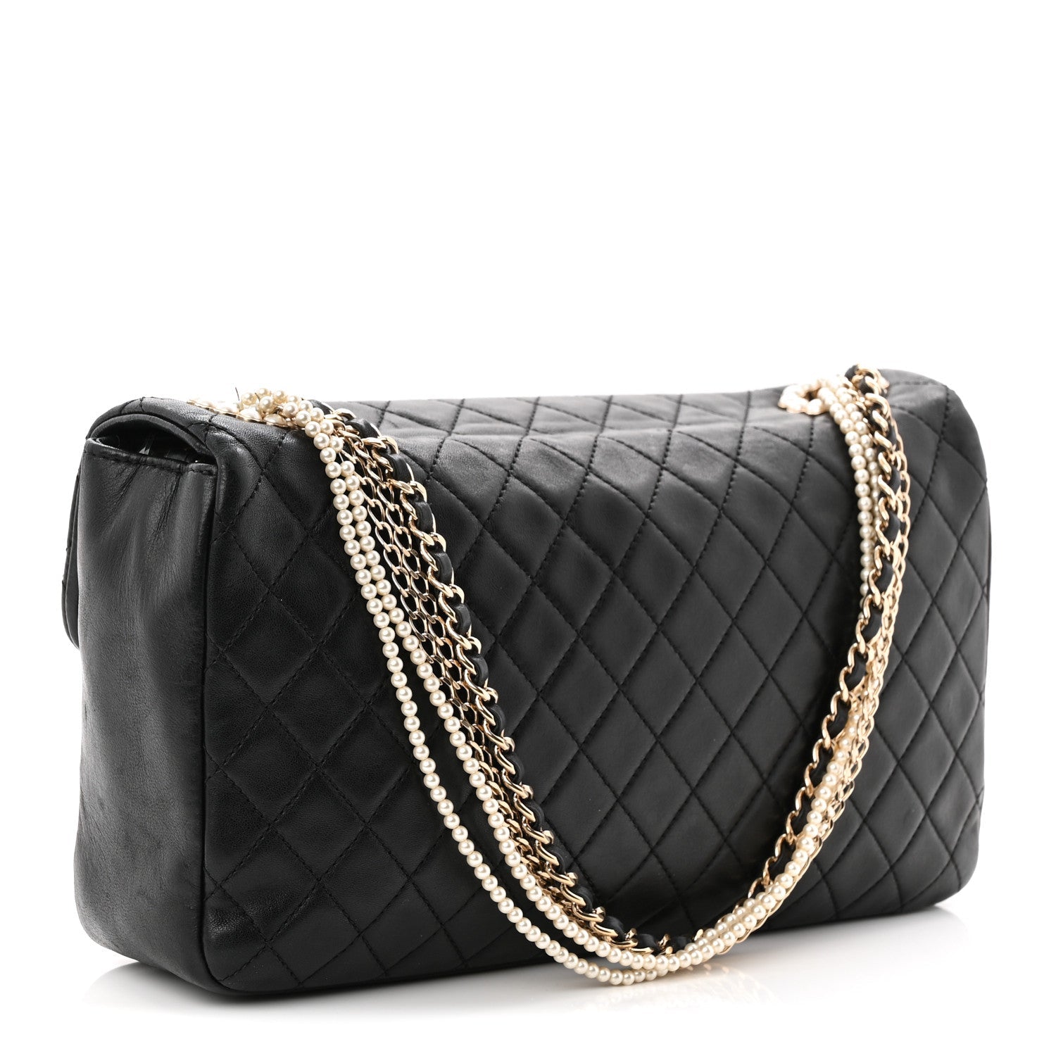 Chanel Lambskin Medium Westminster Pearl Flap Black