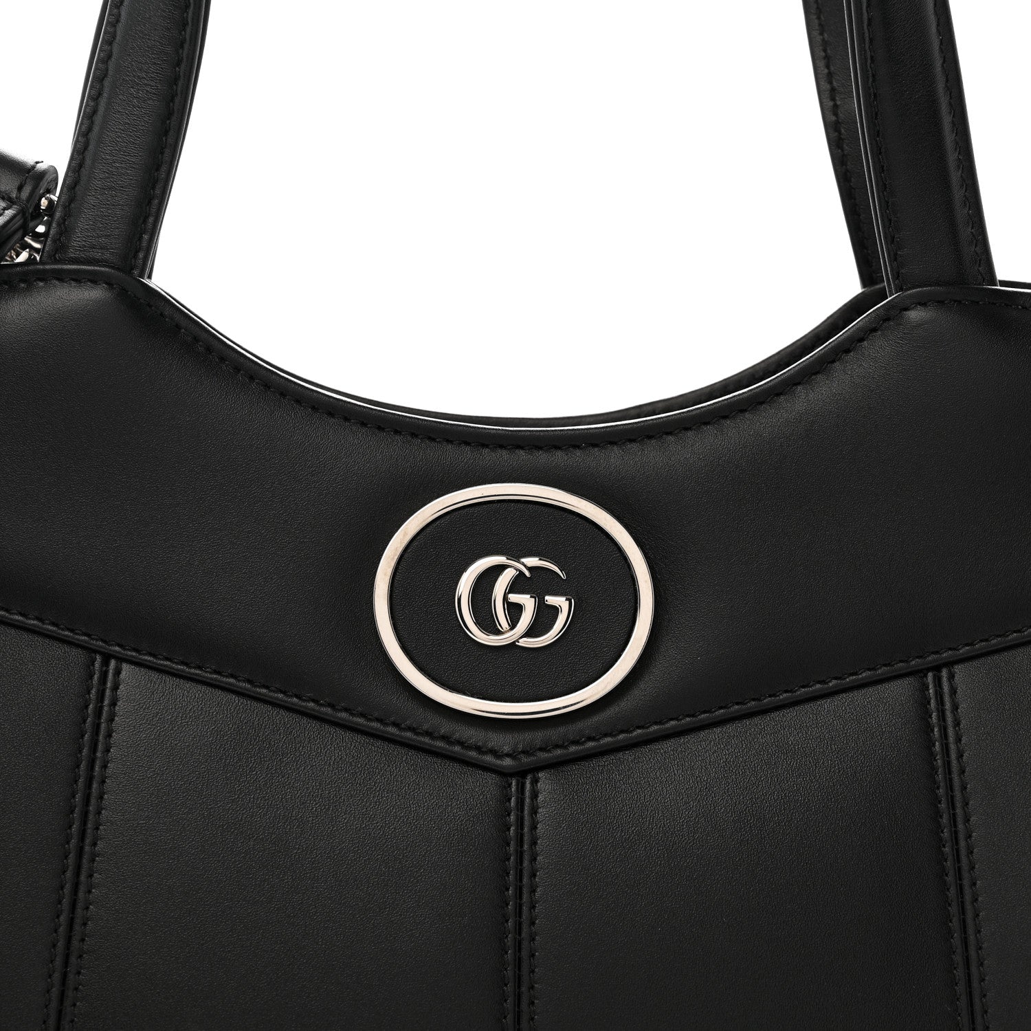 Gucci Calfskin Petite GG Small Tote Bag Black