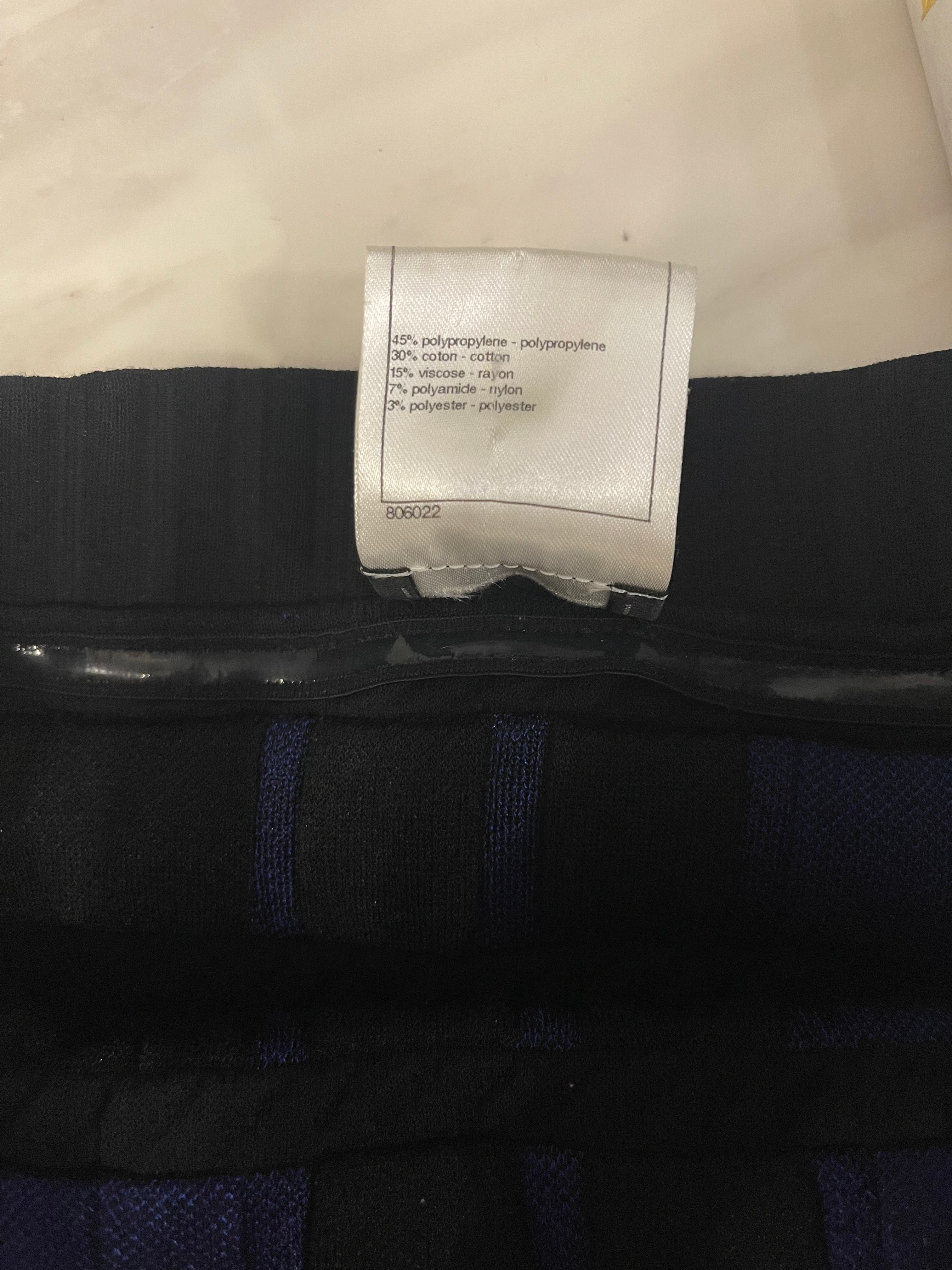 Chanel Spring 2013 Black and Electric Blue Checked Bandeau Dress Size FR 36 (UK 8)