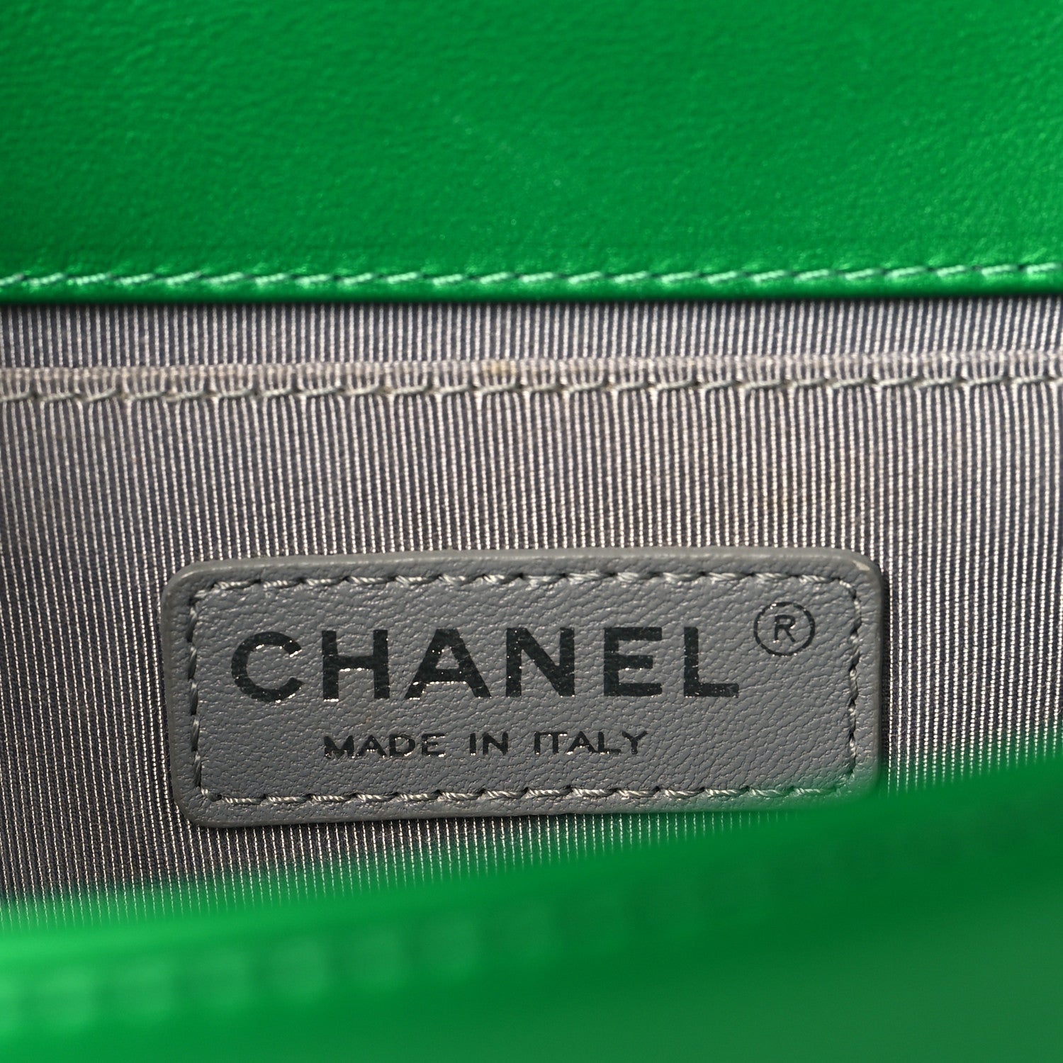 Chanel Metallic Calfskin Quilted Medium Boy Flap Green