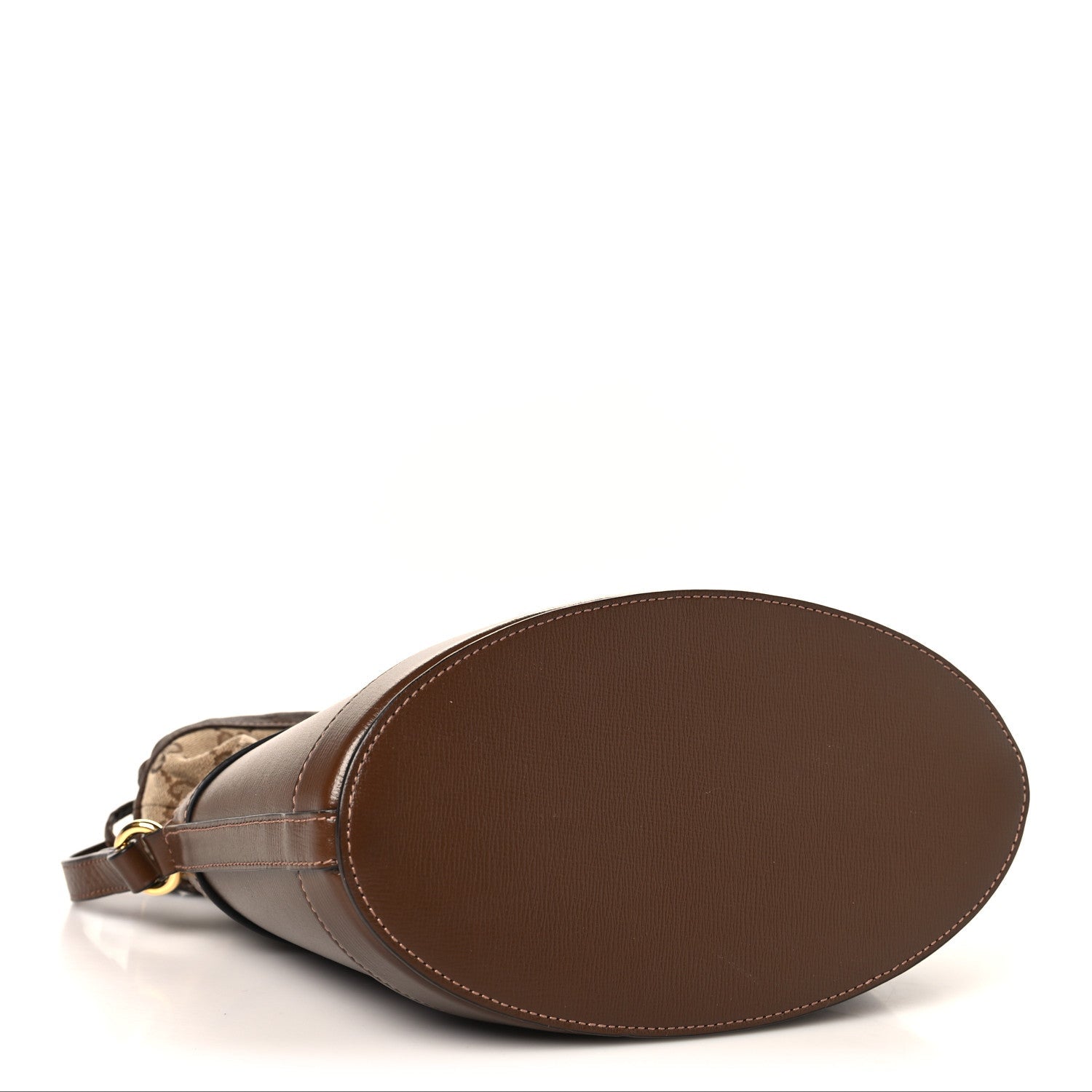 Gucci Monogram Textured Calfskin Horsebit 1955 Drawstring Bucket Bag Beige Brown Sugar