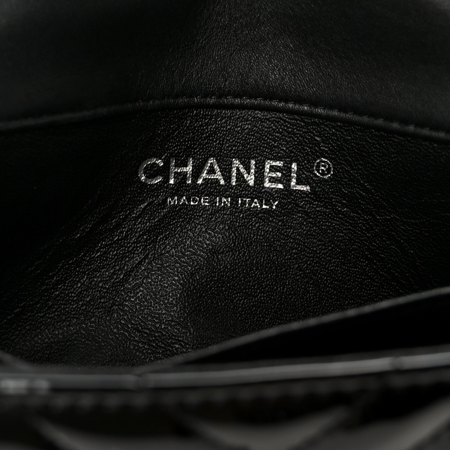 Chanel Patent Calfskin Chevron Quilted Extra Mini Flap Black