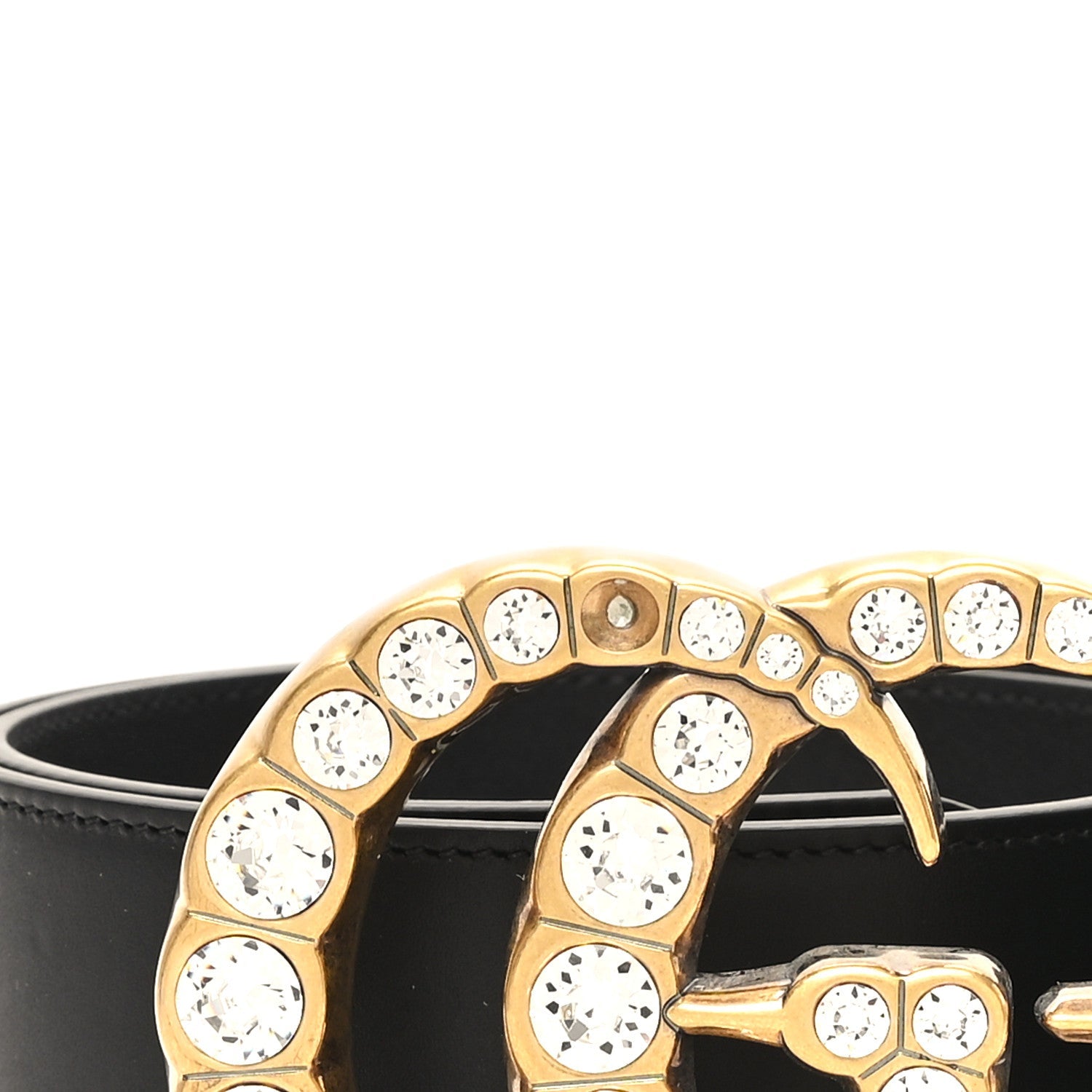 Gucci Calfskin Crystal Double G 55mm Belt 75 30 Black