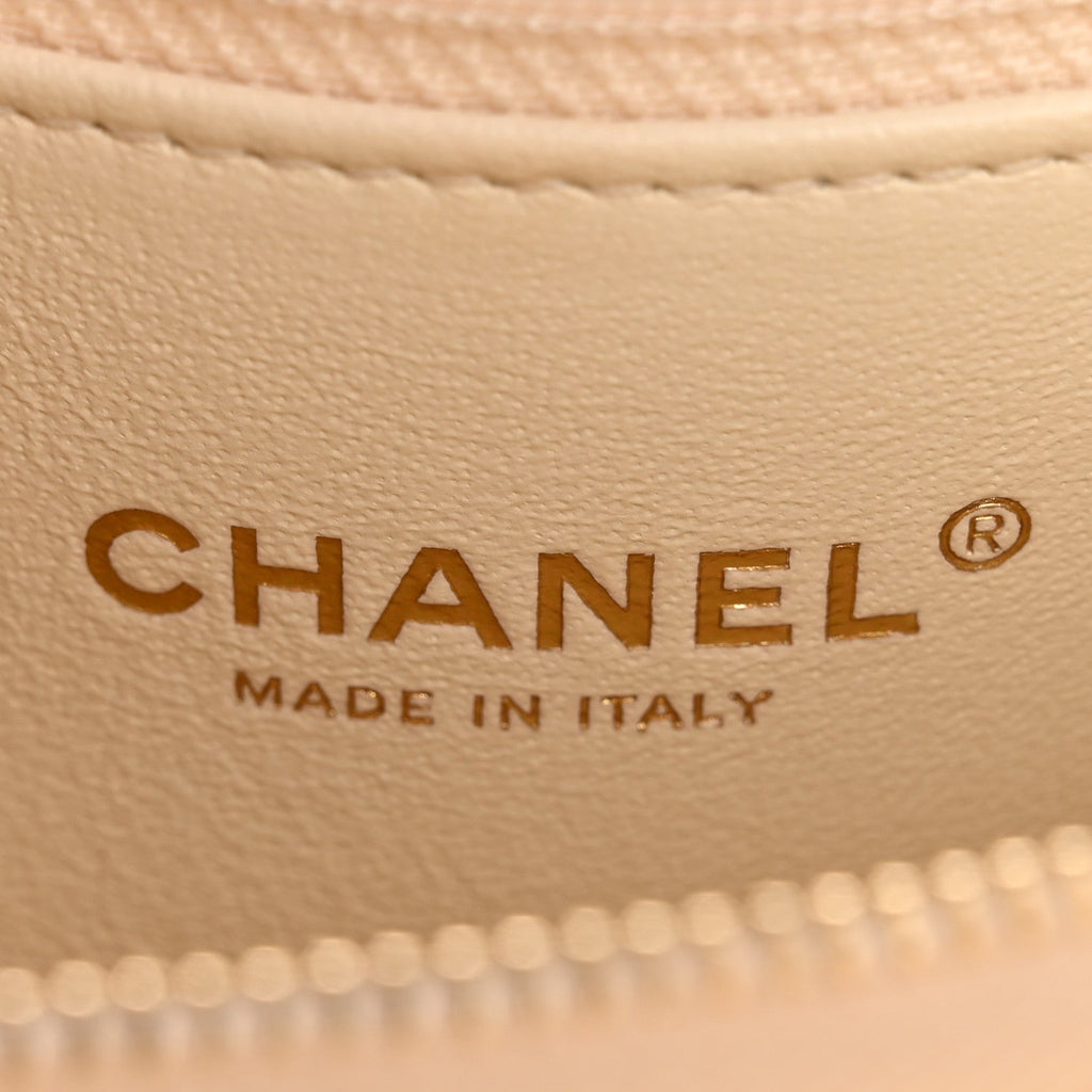 Chanel Caviar Lizard Quilted Small Coco Handle Flap Ivory