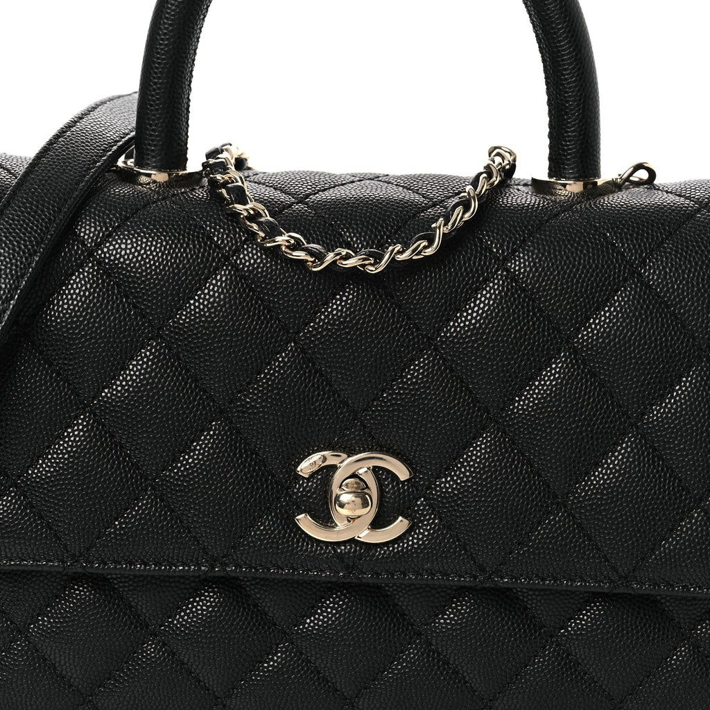 Chanel Caviar Quilted Mini Coco Handle Flap Black