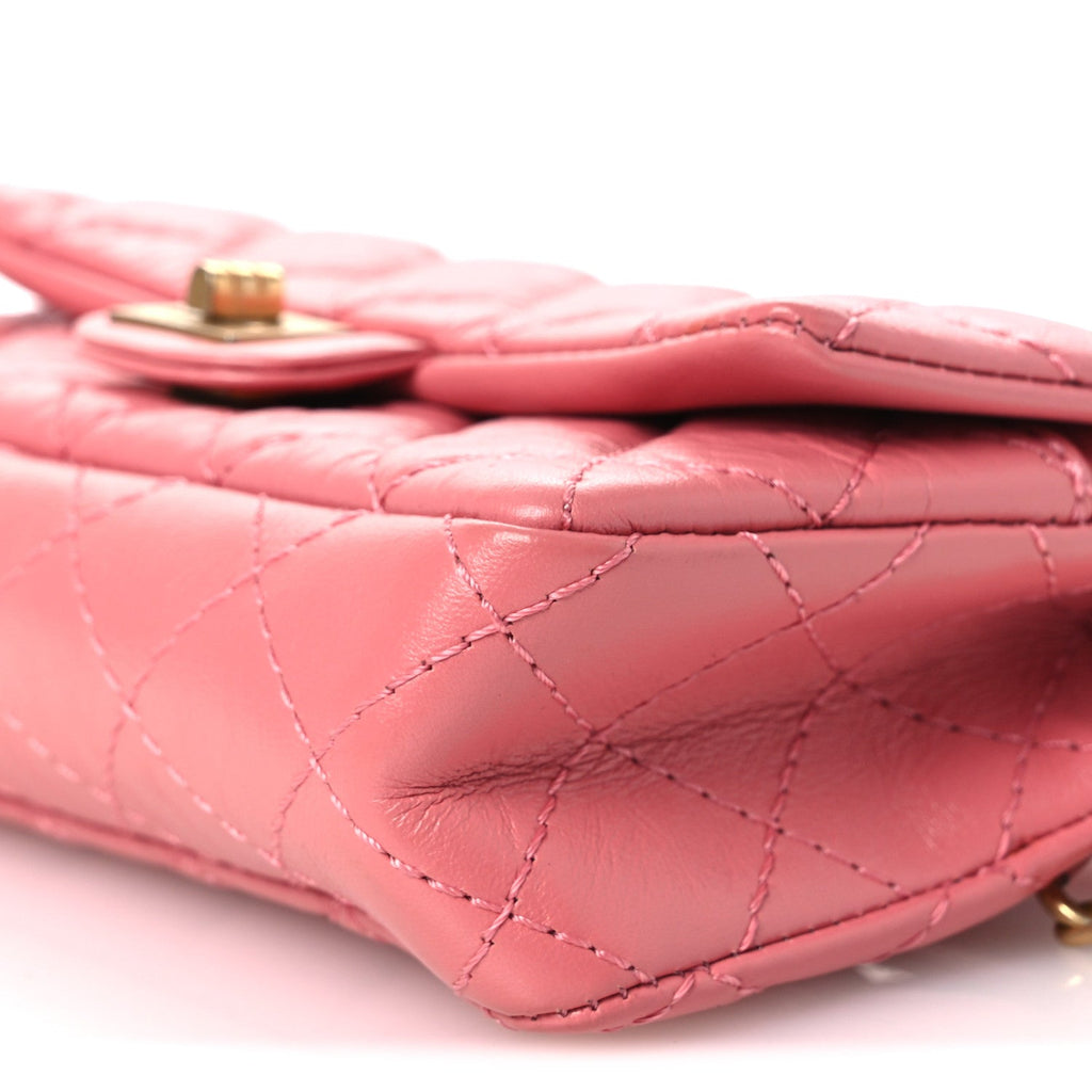 Chanel Aged Calfskin Quilted 2.55 Reissue Flap Belt Bag Pink