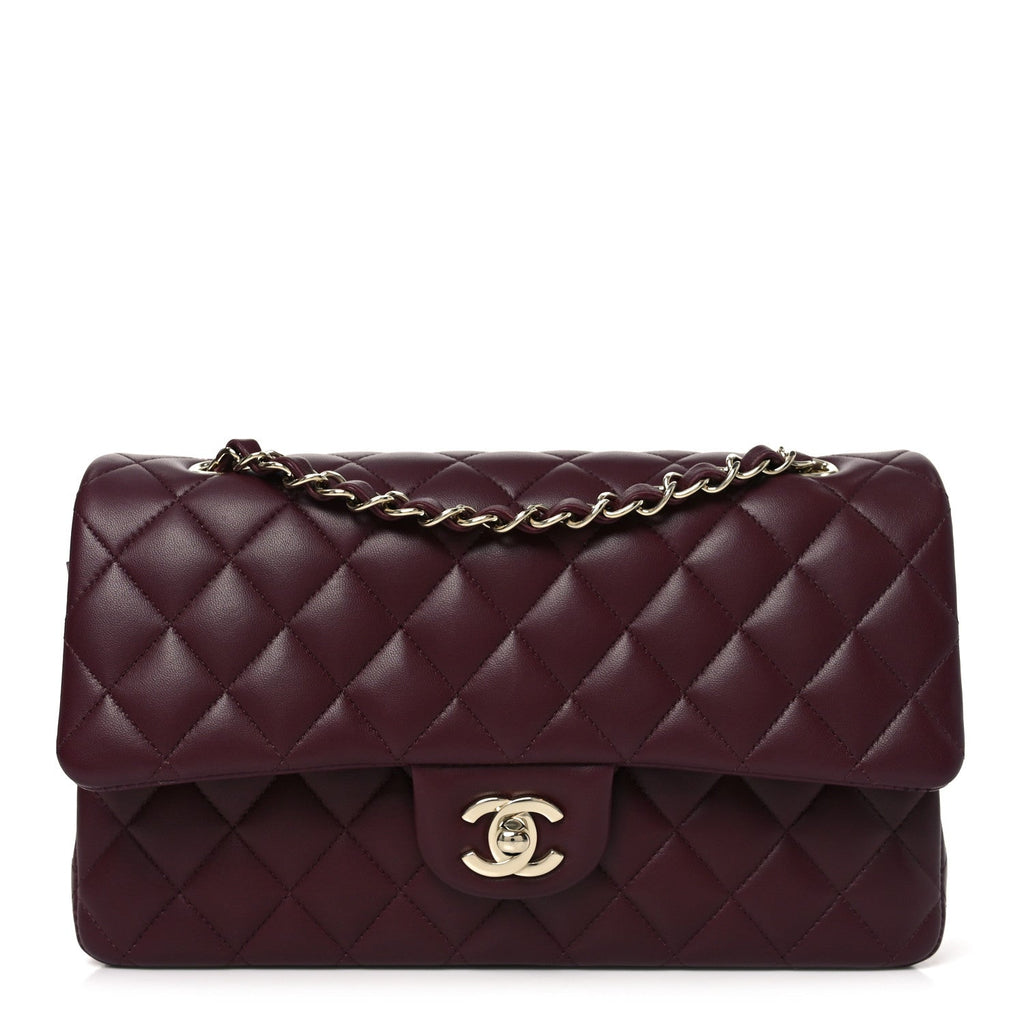 Chanel Lambskin Quilted Medium Double Flap Burgundy