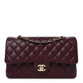 Chanel Lambskin Quilted Medium Double Flap Burgundy