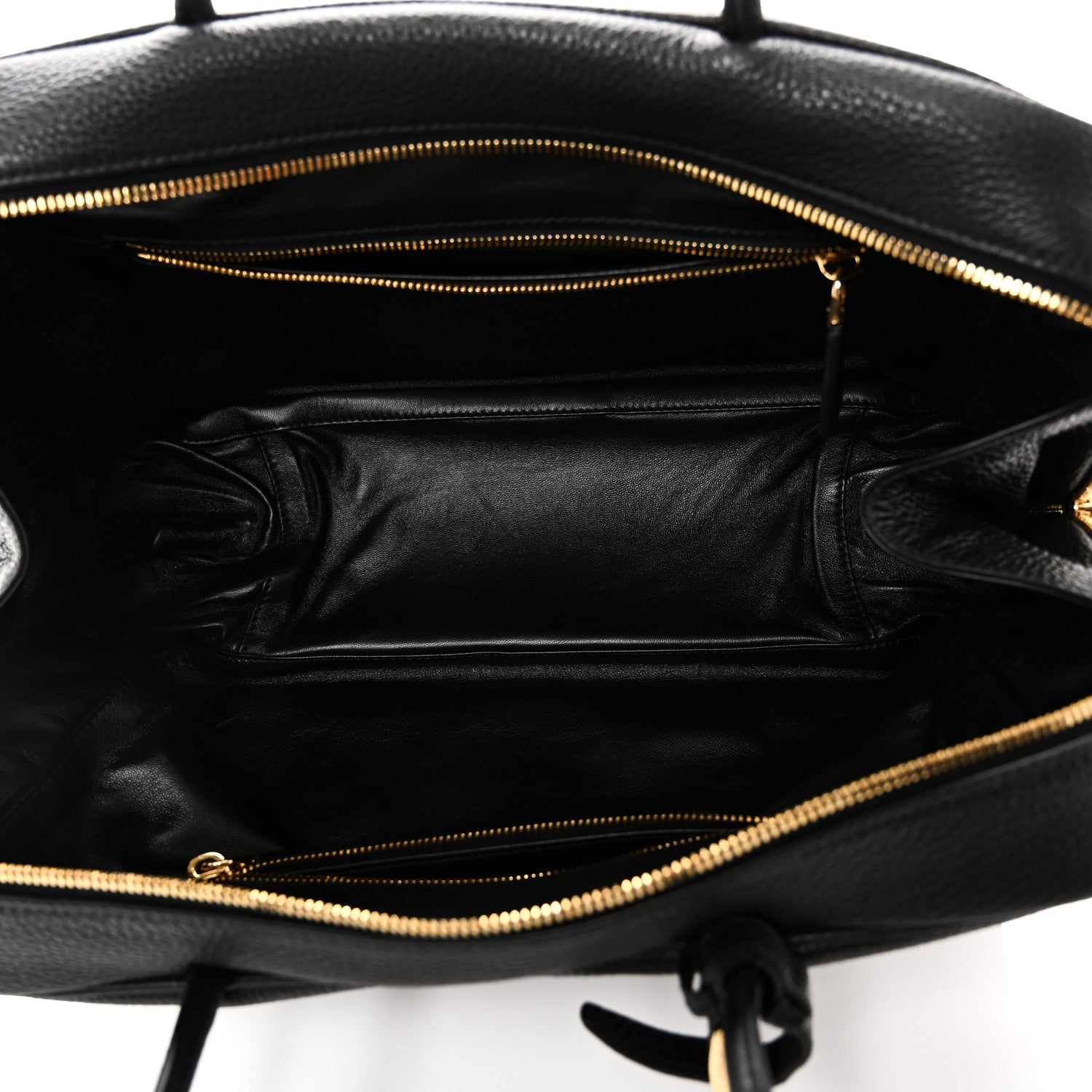 Prada Vitello Daino Soft Large Top Handle Bag Black