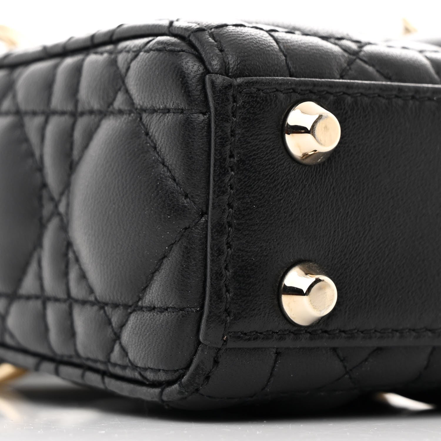 Christian Dior Lambskin Cannage Micro Lady Dior Black