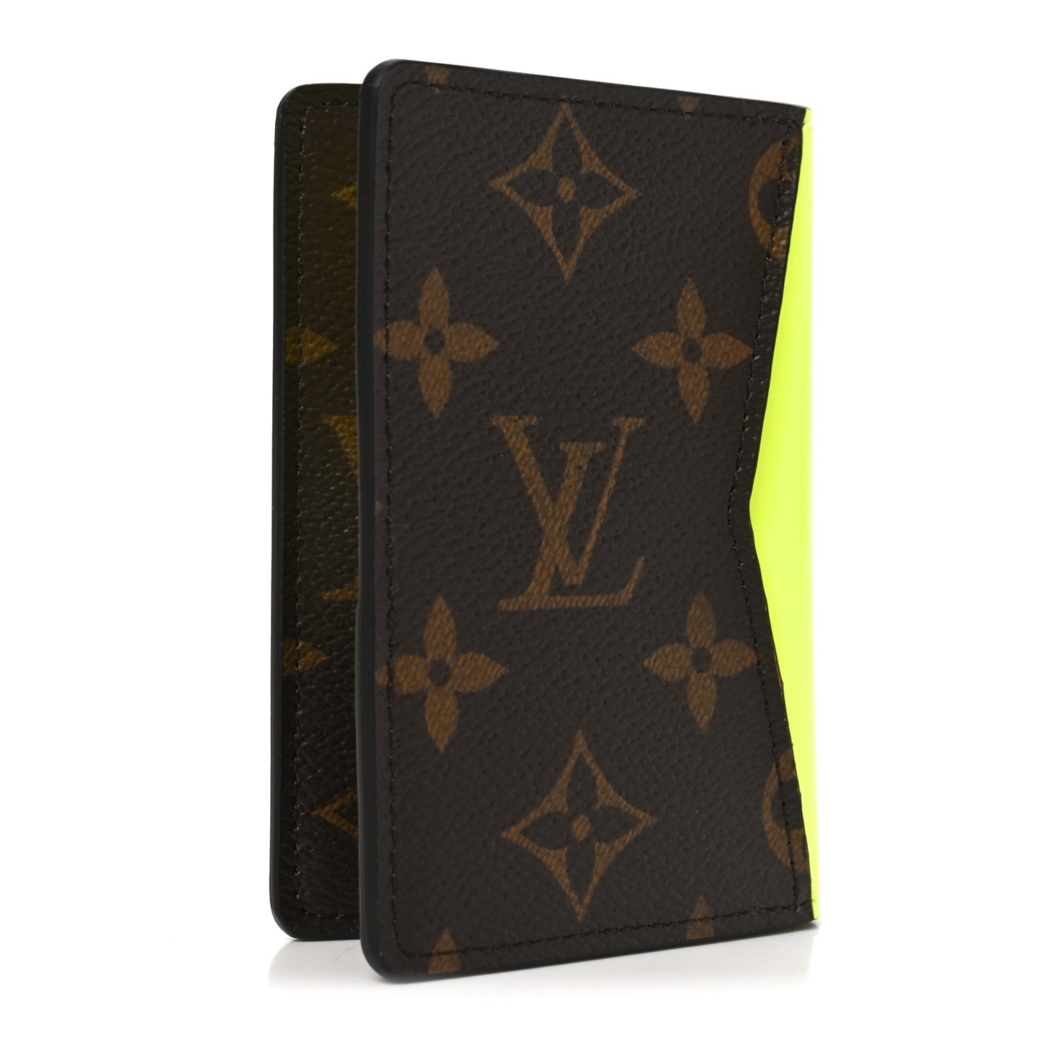 Louis Vuitton Monogram Macassar Pocket Organizer NM Florescent Yellow