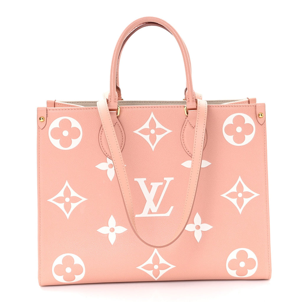 Louis Vuitton Empreinte Monogram Giant Onthego MM Rose Trianon Creme