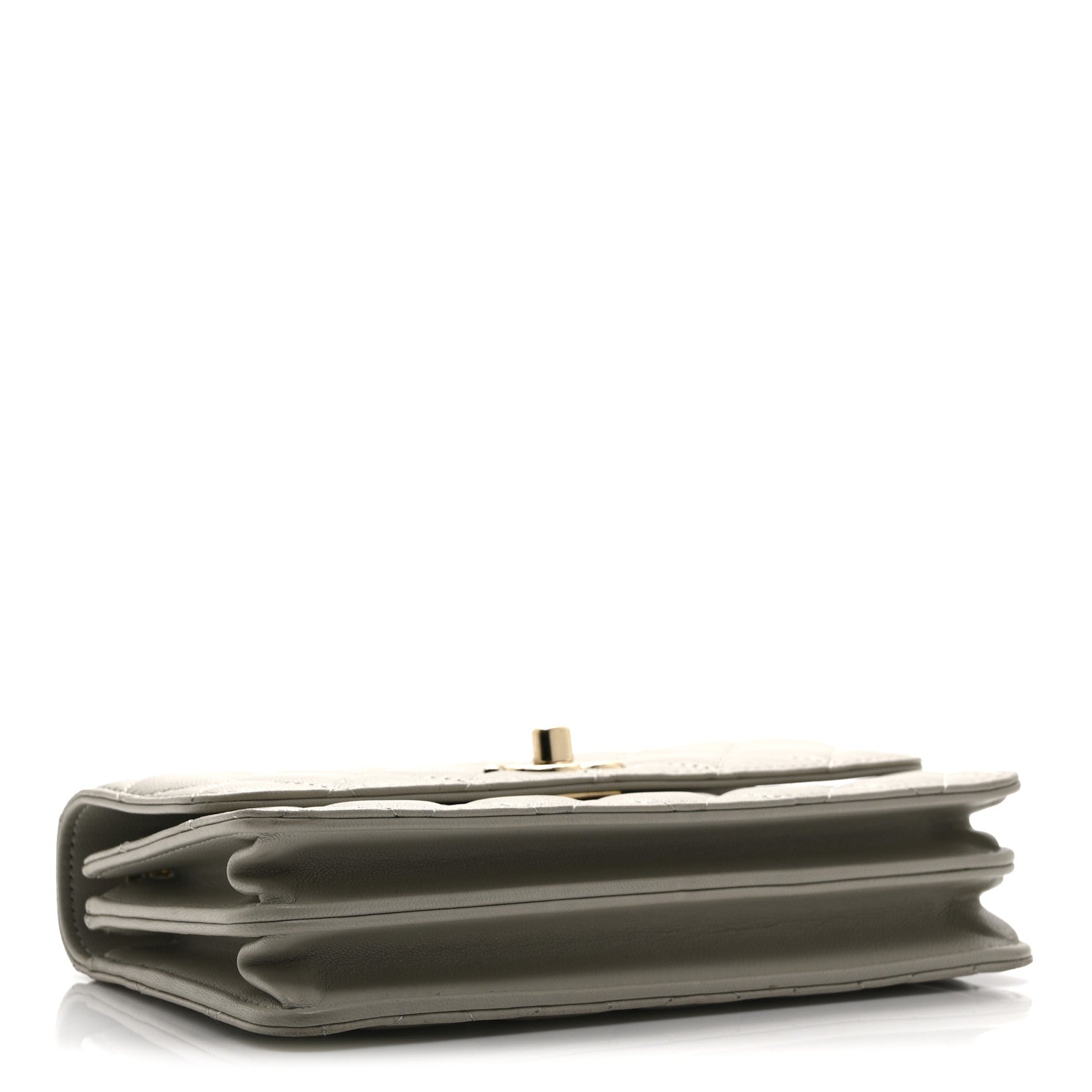 Chanel Lambskin Quilted Trendy CC Dual Handle Clutch With Chain Grey