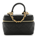 Chanel Caviar Quilted Mini Top Handle Vanity With Chain Black