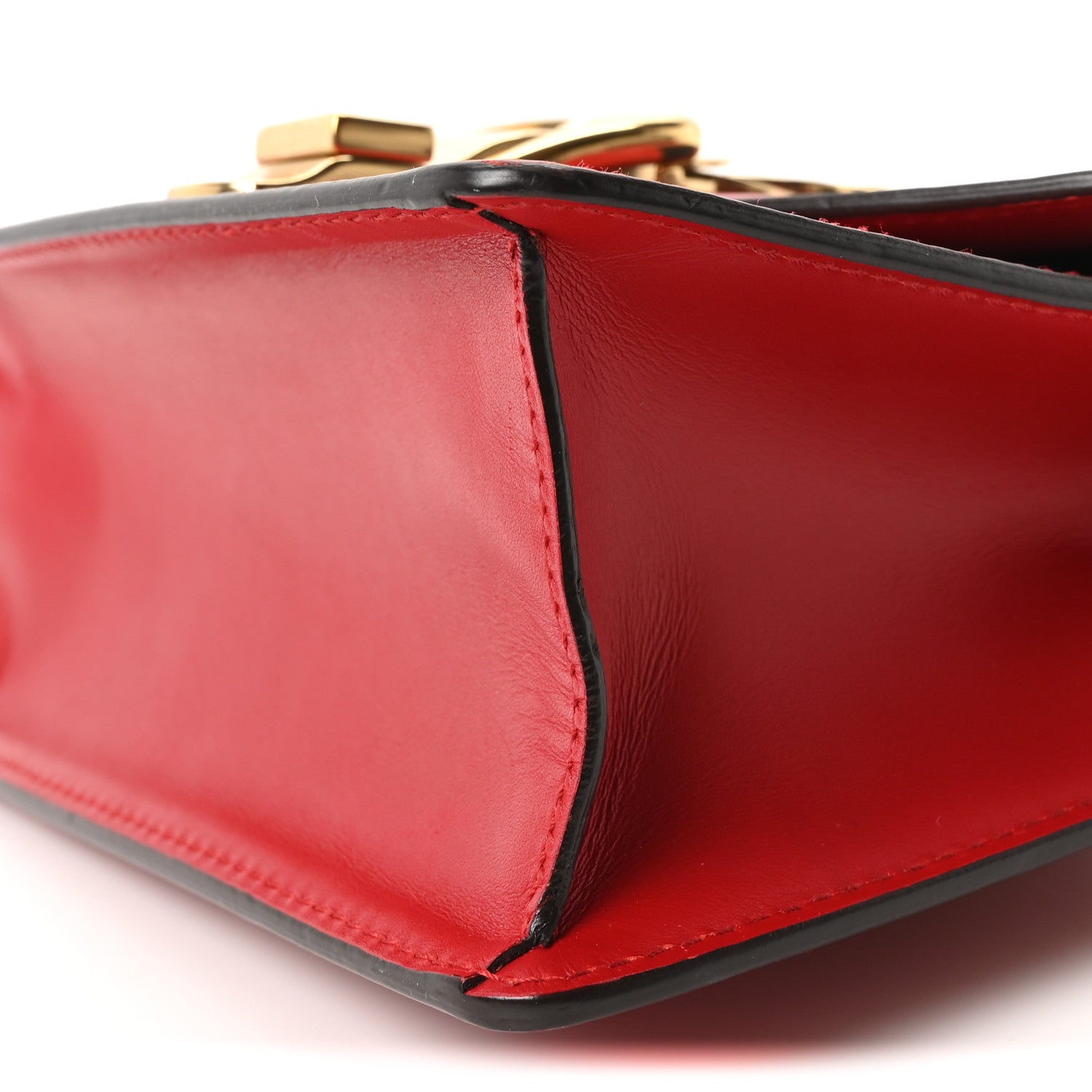 Gucci Calfskin Mini Sylvie Chain Shoulder Bag Hibiscus Red