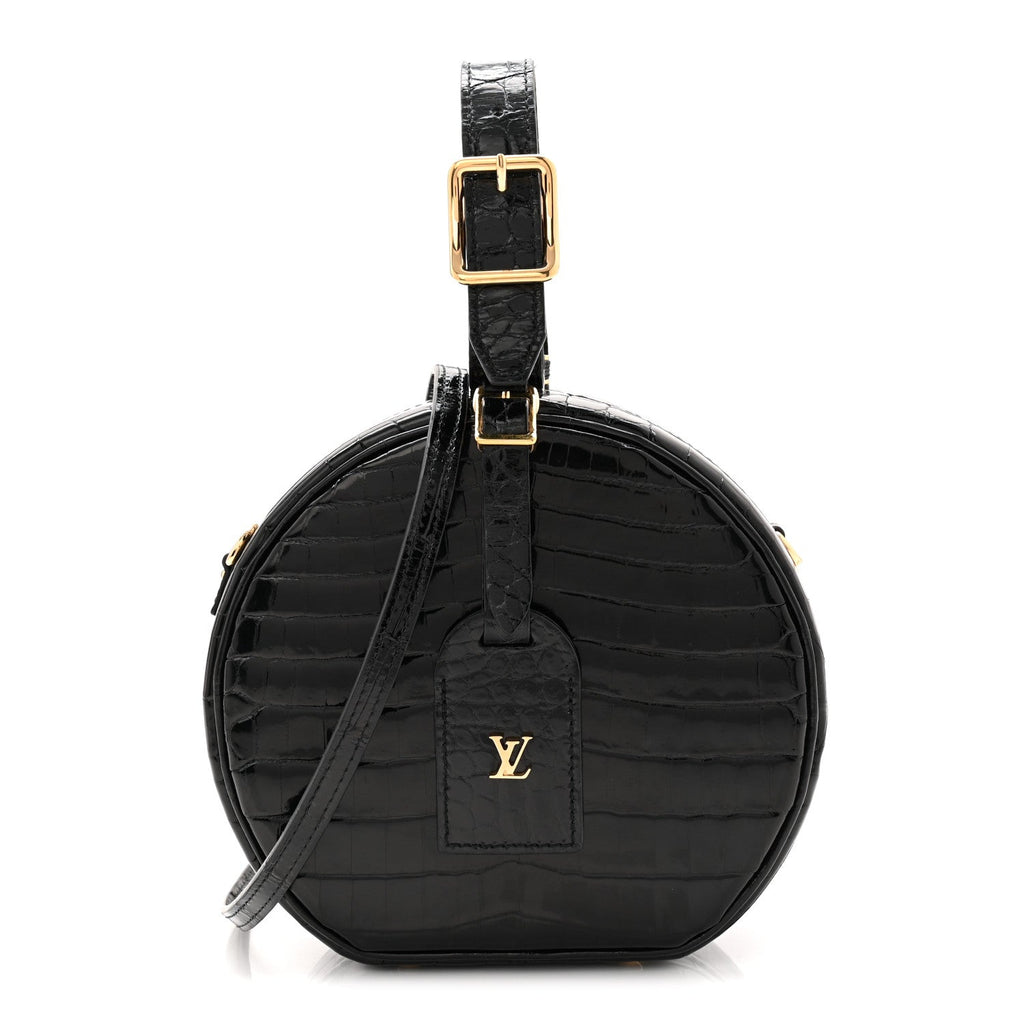 Louis Vuitton Crocodile Petite Boite Chapeau Black