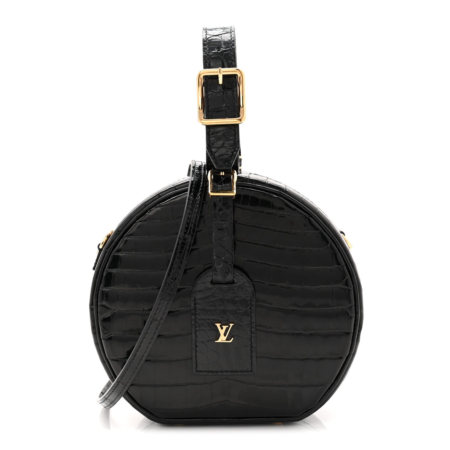 Louis Vuitton Crocodile Petite Boite Chapeau Black