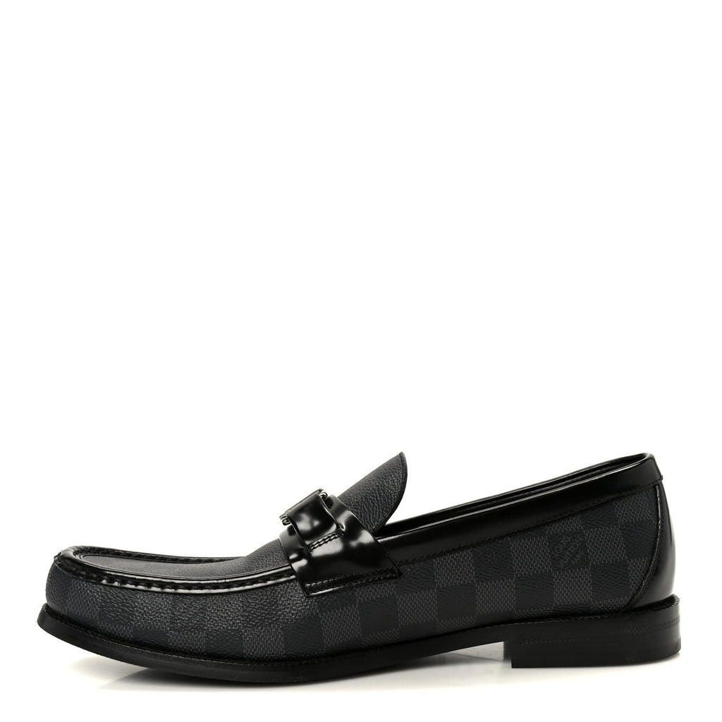 Louis Vuitton Damier Graphite Calfskin Mens Major Loafers 8.5