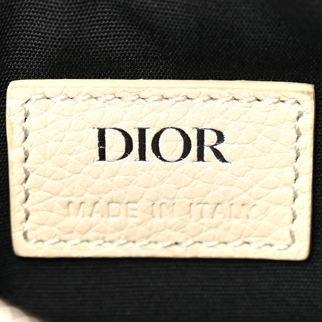 Christian Dior Grained Calfskin Mens Mini Saddle Bag Latte